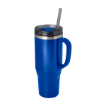 Straw cup with dual-wall air insulation, 1.2 L royal blue colour