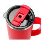 Copper double-wall vacuum-insulated straw cup, 1.2 L red colour close-up view 1