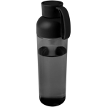 Recycled plastic bottle with silicone handle, 600 ml black colour