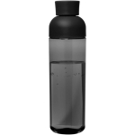 Recycled plastic bottle with silicone handle, 600 ml black colour second rear view