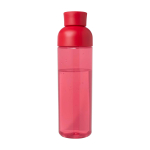 Recycled plastic bottle with silicone handle, 600 ml red colour second rear view