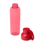 Recycled plastic bottle with silicone handle, 600 ml red colour third view