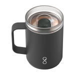 Recycled stainless steel double-wall insulated mug, 350 ml black colour