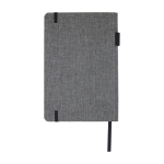 Notebook with RPET fabric cover and pen holder, A5, ruled pages