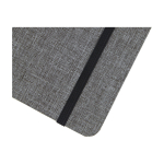Notebook with RPET fabric cover and pen holder, A5, ruled pages