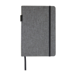 Notebook with RPET fabric cover and pen holder, A5, ruled pages
