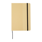 Notebook with recycled cardboard cover and elastic band, A5, ruled pages black colour