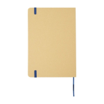 Notebook with recycled cardboard cover and elastic band, A5, ruled pages navy-blue colour