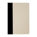 Hardcover notebook made of sugarcane plastic, A5, ruled pages black colour