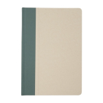 Hardcover notebook made of sugarcane plastic, A5, ruled pages pastel green colour