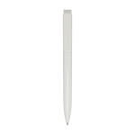 Recycled plastic pen with stainless steel tip, black ink white colour