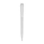 Recycled plastic pen with long-lasting ink, blue ink white colour
