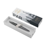 Parker Jotter SE Global Icons metal pen, blue ink grey colour second front view