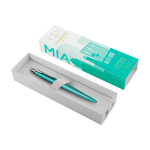 Parker Jotter SE Global Icons metal pen, blue ink turquoise colour second front view