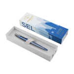Parker Jotter SE Global Icons metal pen, blue ink electric blue colour second front view