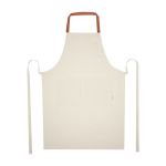 Recycled cotton apron with colored neck strap, 200 g/m² salmon colour second front view