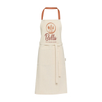 Recycled cotton apron with colored neck strap, 200 g/m² salmon colour screen printing view