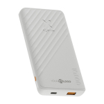 Fast-charging power bank with FastCharge technology, 10,000 mAh white colour printed logo view 2