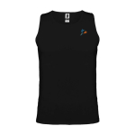 Children's sports t-shirt with removable label, 140 g/m2, Roly black colour