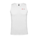 Children's sports t-shirt with removable label, 140 g/m2, Roly white colour