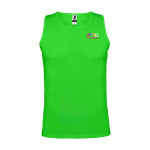 Children's sports t-shirt with removable label, 140 g/m2, Roly lime colour