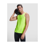 Children's sports t-shirt with removable label, 140 g/m2, Roly neon yellow colour
