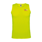 Children's sports t-shirt with removable label, 140 g/m2, Roly neon yellow colour