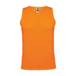 Children's sports t-shirt with removable label, 140 g/m2, Roly neon orange colour