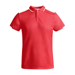 Children's short-sleeve sports polo shirt, 140 g/m2, Roly red colour
