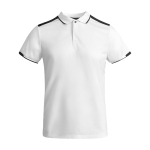 Children's short-sleeve sports polo shirt, 140 g/m2, Roly white colour