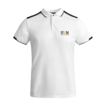 Children's short-sleeve sports polo shirt, 140 g/m2, Roly white colour