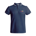 Children's short-sleeve sports polo shirt, 140 g/m2, Roly navy-blue colour