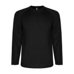 Children's long-sleeve technical sports t-shirt, 150 g/m2, Roly black colour