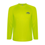 Children's long-sleeve technical sports t-shirt, 150 g/m2, Roly neon yellow colour