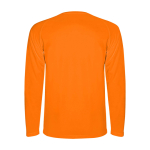 Children's long-sleeve technical sports t-shirt, 150 g/m2, Roly neon orange colour