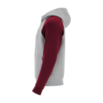 Kids’ two-tone hoodie, 280 g/m2, Roly Badet burgundy colour