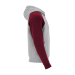 Kids’ two-tone hoodie, 280 g/m2, Roly Badet burgundy colour