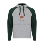 Kids’ two-tone hoodie, 280 g/m2, Roly Badet bottle green colour