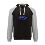 Kids’ two-tone hoodie, 280 g/m2, Roly Badet matt black colour