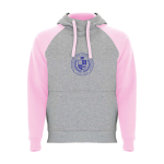 Kids’ two-tone hoodie, 280 g/m2, Roly Badet light pink colour