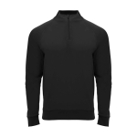 Children's long-sleeve sweatshirt with short zip, 200 g/m2, Roly black colour