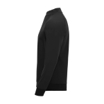 Children's long-sleeve sweatshirt with short zip, 200 g/m2, Roly black colour