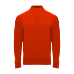Children's long-sleeve sweatshirt with short zip, 200 g/m2, Roly red colour