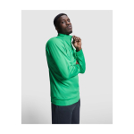 Children's long-sleeve sweatshirt with short zip, 200 g/m2, Roly green colour