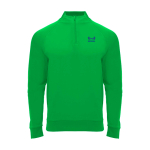 Children's long-sleeve sweatshirt with short zip, 200 g/m2, Roly green colour
