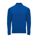 Children's long-sleeve sweatshirt with short zip, 200 g/m2, Roly royal blue colour