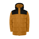 Children's padded polyester jacket with elasticated cuffs, Roly brown colour