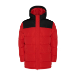 Children's padded polyester jacket with elasticated cuffs, Roly red colour