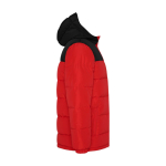 Children's padded polyester jacket with elasticated cuffs, Roly red colour