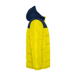 Children's padded polyester jacket with elasticated cuffs, Roly yellow colour